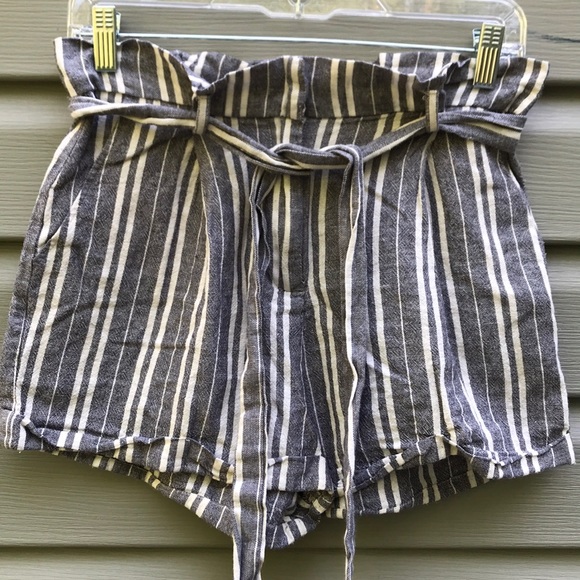 Forever 21 Pants - High-Waisted Striped Shorts